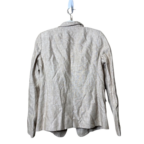 Jcrew tan linen Regent one button blazer career business workwear - Picture 4 of 6